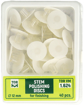 Stem discs (40 pcs box) 12 mm white superfine  - TOR VM