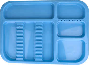 Plastic dental tray 34x24,5x2 cm (autoclavable) - blue