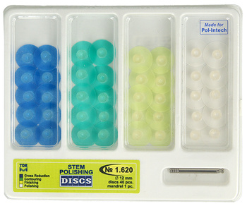 Dyski polerujące z trzonkiem asortyment (op. 40 szt.) 12 mm (1.620)
