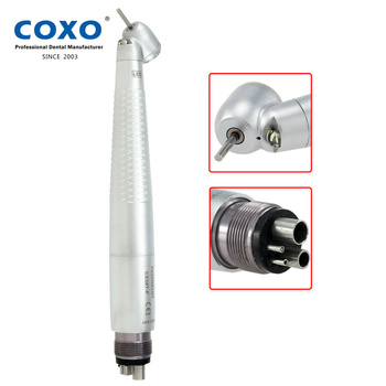 Coxo high-speed air turbine handpiece with 45° LED - CX207-F H05-DSP4 (small head, LED generator, spray, push-button)
