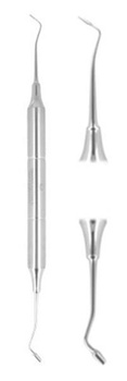 Amalgam instrument, hollow handle, double-ended, ? 1.3 / 3.0 mm, 18 cm