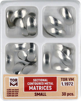 Mix set of metal sectional contoured matrices (30 pcs box) small - TOR VM