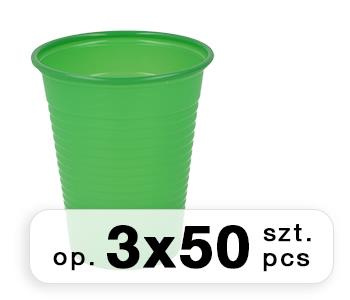 Disposable cups  Polydent 180ml (package 3 x 50 pcs bag) green