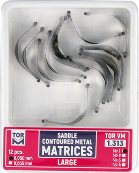 Saddle Contoured Metal Matrices (12 pcs box) large (1) - 0,050mm - TOR VM