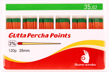 Gutta percha points Sure-Endo (120 pcs box) - 2% 35