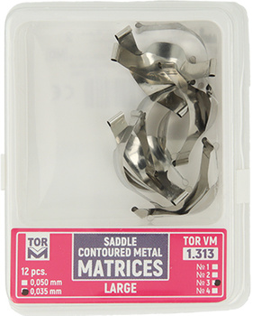Saddle Contoured Metal Matrices (12 pcs box) large (3) - 0.035mm - TOR VM