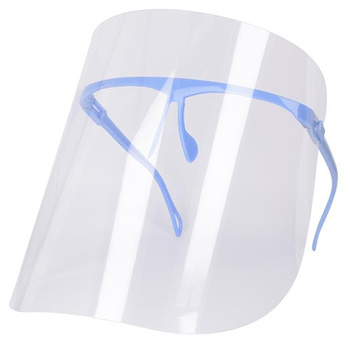 Face shield with frame adjustment, light blue type 2