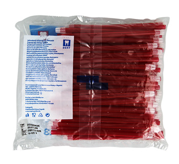 Saliva ejectors Polydent (100 pcs/bag) - raspberry