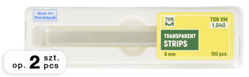 Paski poliestrowe przezroczyste 8 mm / 0,050 mm (100 szt.) (1.040) (2 opak.) - TOR VM