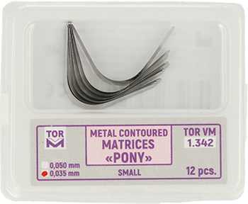Metal coutoured Pony matrices (12 pcs box) small - 0,035mm