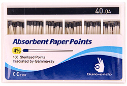 Absorbent paper points Sure-Endo Greater Taper 0.04 - 4% | 0.06 - 6% | (100 pcs box) 40/04