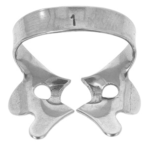 Clamp with wings for dental dam 1