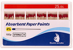 Absorbent paper points Sure-Endo Greater Taper 0.04 - 4% | 0.06 - 6% | (100 pcs box) 25/04