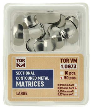 Sectional contoured metal matrices (50 pcs box) large 0.035mm hard - TOR VM