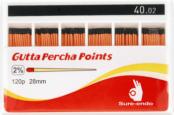 Gutta percha points Sure-Endo (120 pcs box) - 2% 40