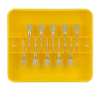 Gold occlusal brushes Stoddard without paste usage|autoclavab. up to 20x - flat (10 pcs.)