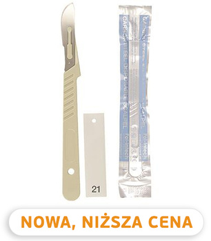 Jednorazowy skalpel op. 10 szt. (ostrze nr 21 na uchwycie) Polydent