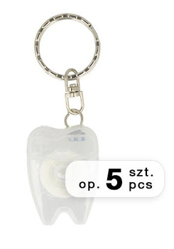 Dental floss key chain, 15 m, white (5 pcs. packages)