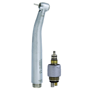 Coxo high-speed air turbine handpiece CX207-G H16-WSPQ6 with W&H (LED, small head, spray, push-button)