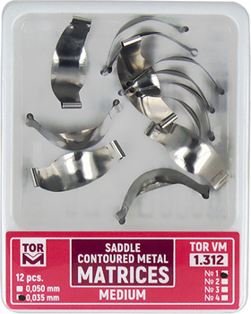 Saddle Contoured Metal Matrices (12 pcs box) medium (1) - 0,035mm - TOR VM