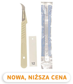 Carbon steel disposable scalpel #12 (on handle) 10 pcs/box Polydent