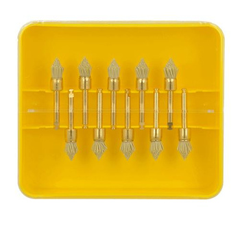 Gold occlusal brushes Stoddard without paste usage|autoclavab. up to 20x - point (10 pcs.)