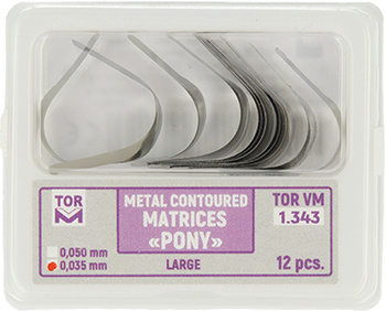 Metal coutoured Pony matrices (12 pcs box) big - 0,035mm