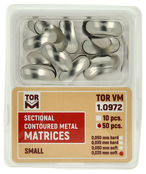 Sectional contoured metal matrices (50 pcs box) small 0.035mm soft - TOR VM