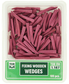 Fixing wooden wedges - one colour (100 pcs box), violet - thick, long - TOR VM