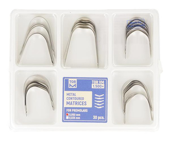 Metal contoured matrices for premolars 0,050 mm (30 pcs.) (1.500+) - TOR VM