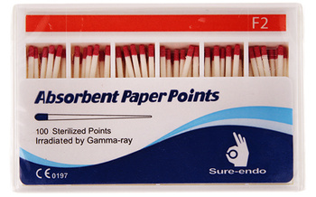 Absorbent paper points Sure-Endo type ProTaper (100 pcs box) F2