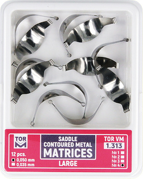 Saddle Contoured Metal Matrices (12 pcs box) large (4) - 0,050mm