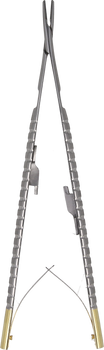 Twist micro needle holder with TC, with lock, straight - 17,5 cm (2000-60)