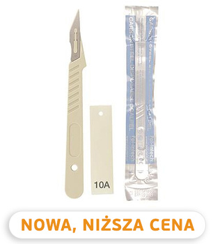 Carbon steel disposable scalpel #10A (on handle) 10 pcs/box Polydent