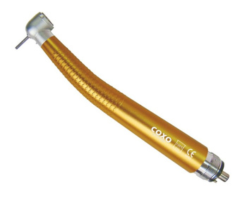 Coxo high-speed air turbine handpiece CX207-C H14-2TP4 (torque, spray, push-button) - YELLOW