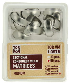 Sectional contoured metal matrices (50 pcs box) medium 0.035mm soft - TOR VM