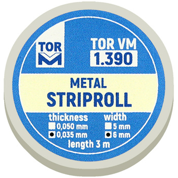 Paski metalowe do formówki - 0,035 mm, szer. 6 mm, dł. 3 m. (1.390)