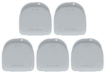 Denture box/case (set of 5 pcs) - with holes, 85x82x28, white
