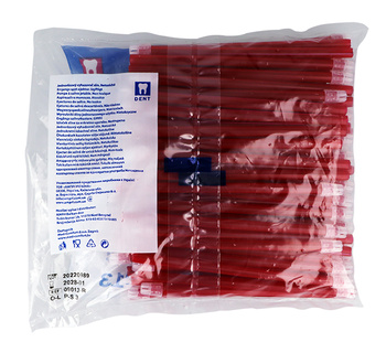 Saliva ejectors Polydent (100 pcs/bag) - red