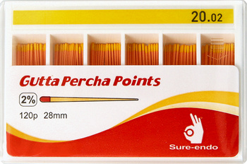 Gutta percha points Sure-Endo (120 pcs box) - 2% 20
