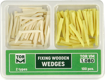 Fixing wooden wedges (100 pcs box), 14mm thin/short | 16mm thin/long  - TOR VM