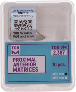 Matryce i łyżeczki do odbudowy przednich zębów - zestaw 10 szt. 0,050 mm (2.387)