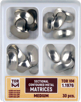 Mix set of metal sectional contoured matrices (30 pcs box) medium - TOR VM