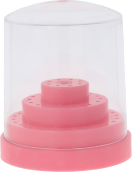 Plastic round HP bur box (for 48 burs/cutters) - pink