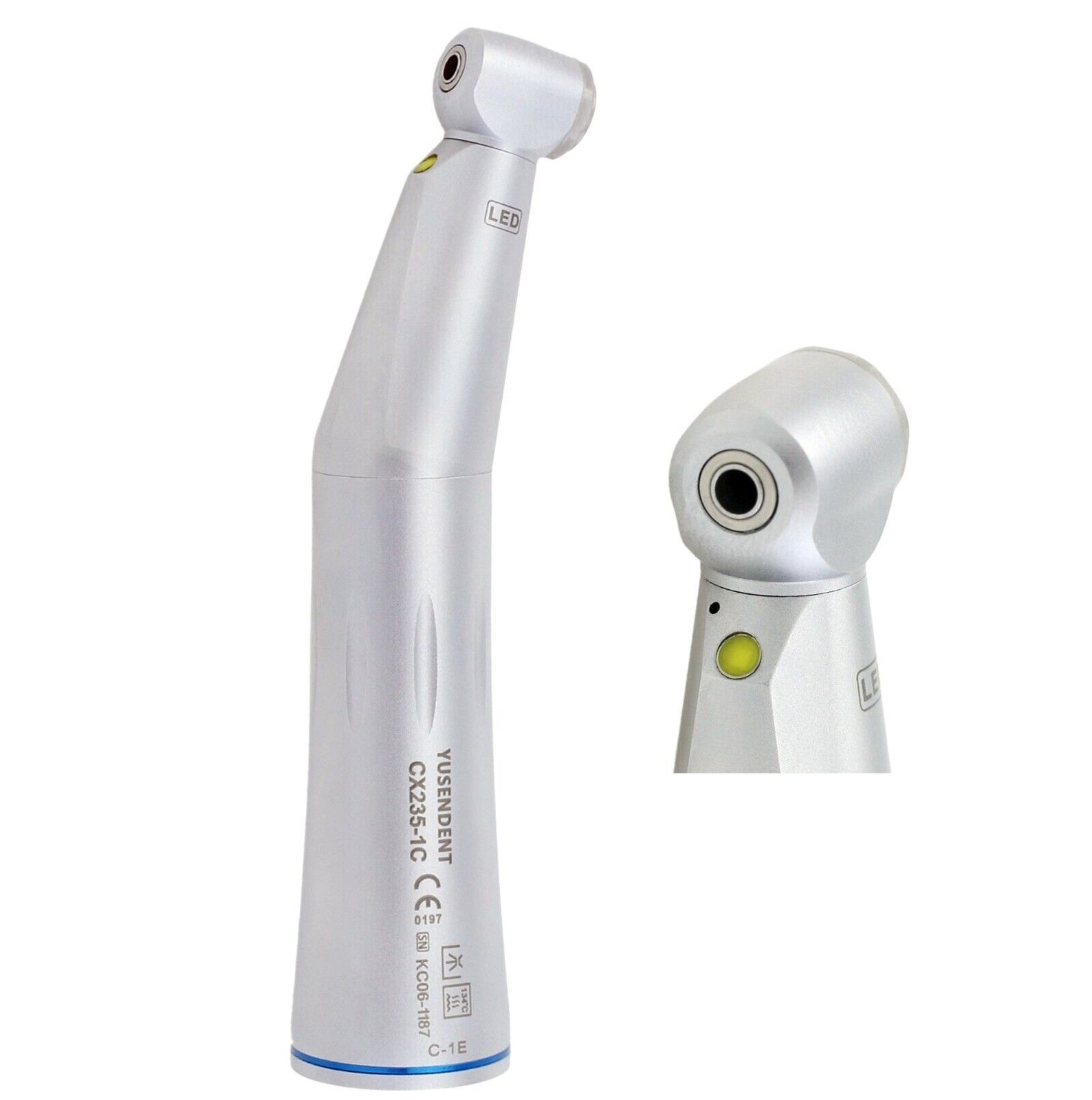 Coxo contra angle handpiece 11 with cooling and LED CX235 C1E, push button type Dental
