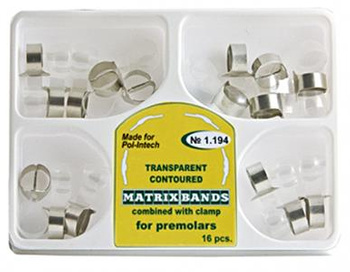 Transparent contoured matrices set 16 pcs for premolars - TOR VM