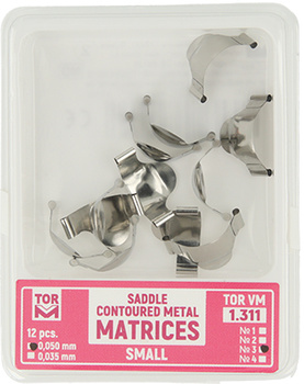 Saddle Contoured Metal Matrices (12 pcs box) small (3) - 0.050 mm - TOR VM