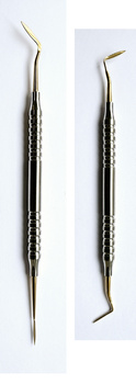 Set of 2 serrated peritomes in hollow curved handle - PolyDent, type PA + type PP