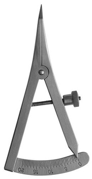 Bone thickness implant gauge curved